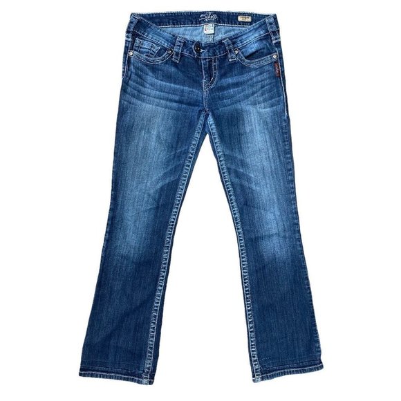Silver Tuesday Bootcut Jeans Women’s 29x30 Boot Cut Low Rise Dark Wash Stretch - Picture 2 of 8
